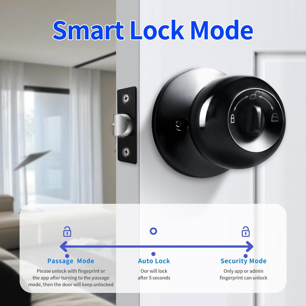 smart fingerprint door lock with app control & shown in use