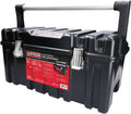 URREA Plastic Tool Box w/Tray - Heavy Duty Storage Toolbox with Metal Latch & High-Strength Fastener Clasps - CPU20A