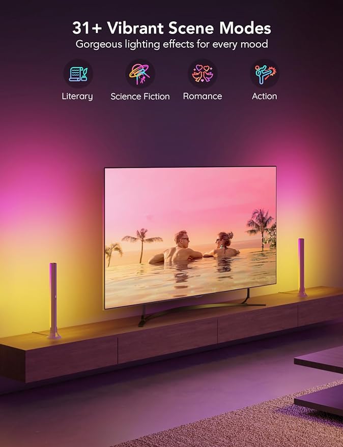 Govee RGBIC Light Bars, 15 Inches WiFi TV Backlight Suitable