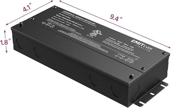 EMITEVER Dimmable Led Driver, 150W AC 110V-277V to DC 24V Transformer, 5-in-1