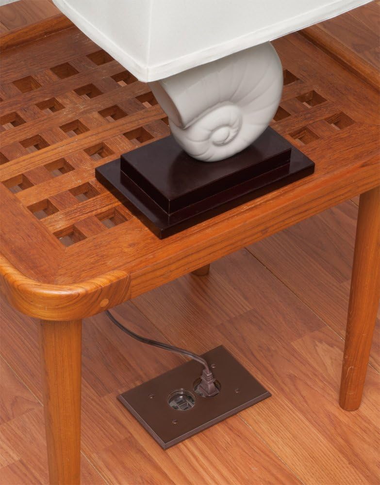 arlington flbr101br electrical box floor kit with outlet, side view