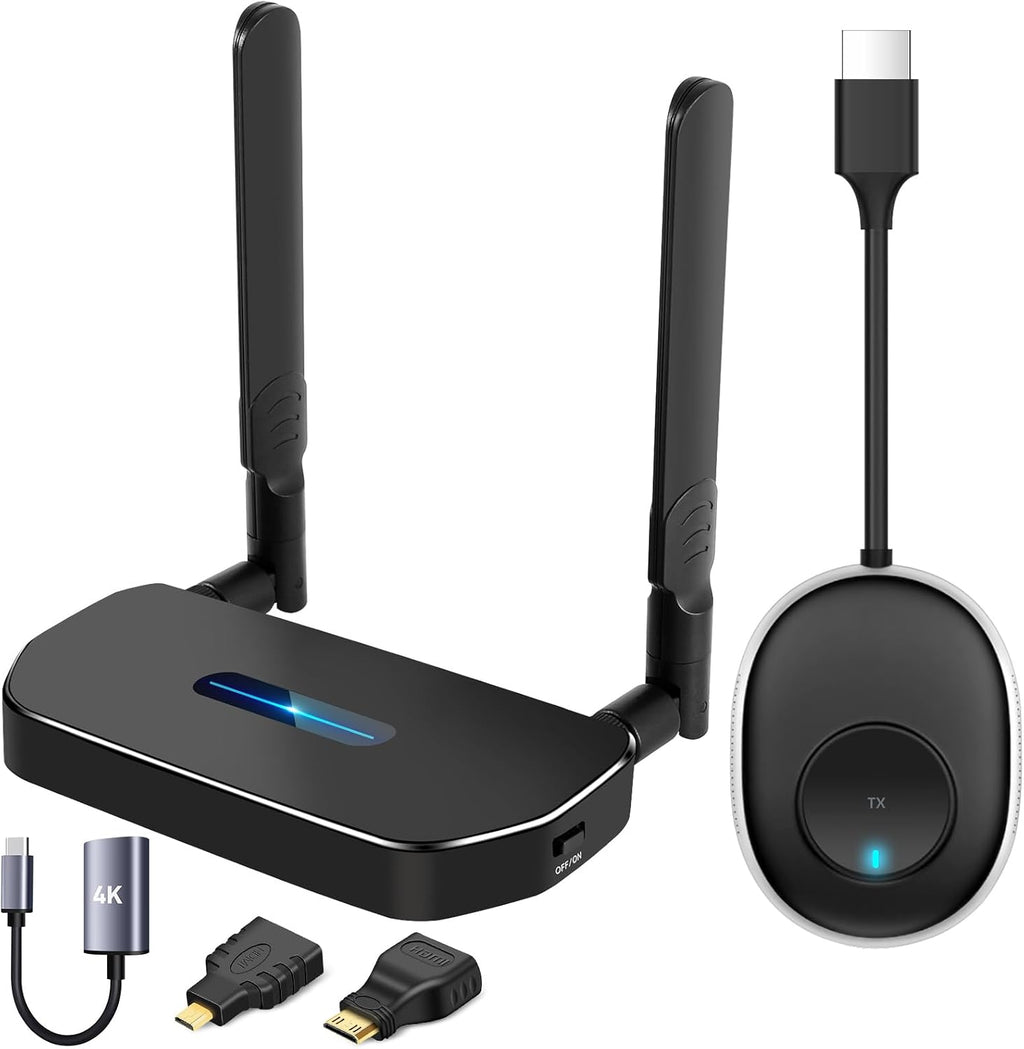 Wireless HDMI Transmitter and Receiver 4K Kit, Full HD 4K Wireless Presentation