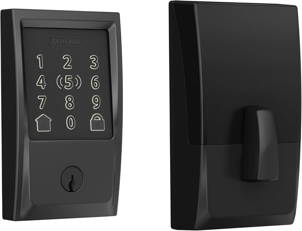 Schlage Encode Plus Smart WiFi Deadbolt Lock, Tap to Unlock, Matte Black