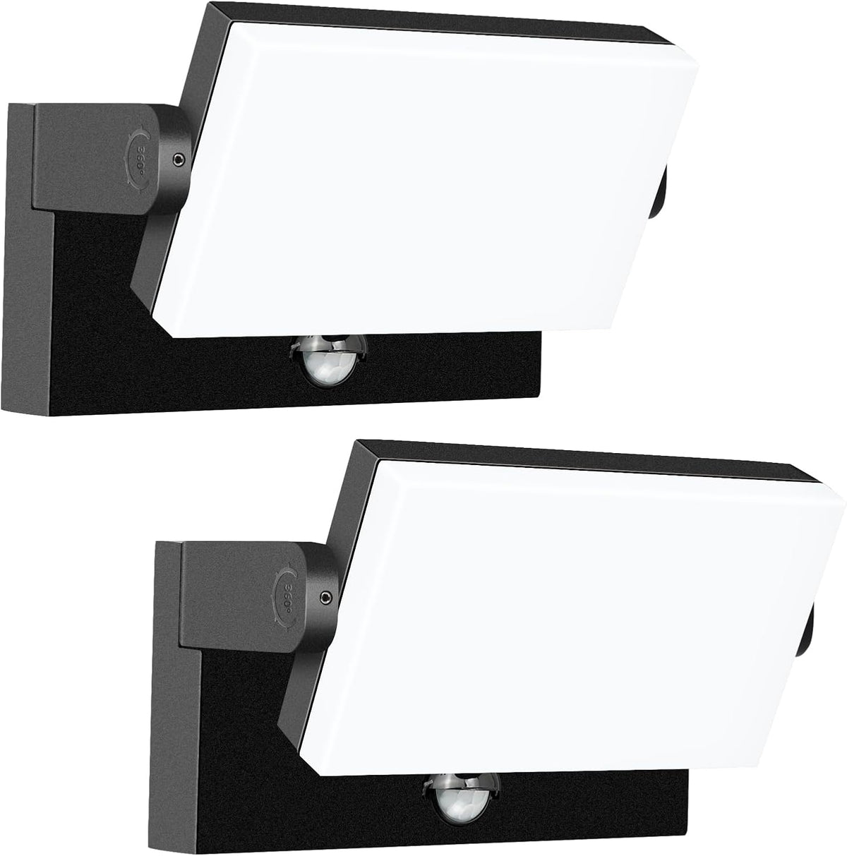 WISELUME 60W LED Outdoor Wall Light – 360° Rotatable, Motion Sensor & Color (2 Pack)