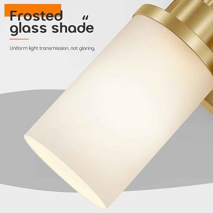 AONEON Bathrom Light Fixtures Modern Gold 3 Vanity Lights Over Mirror, Wall