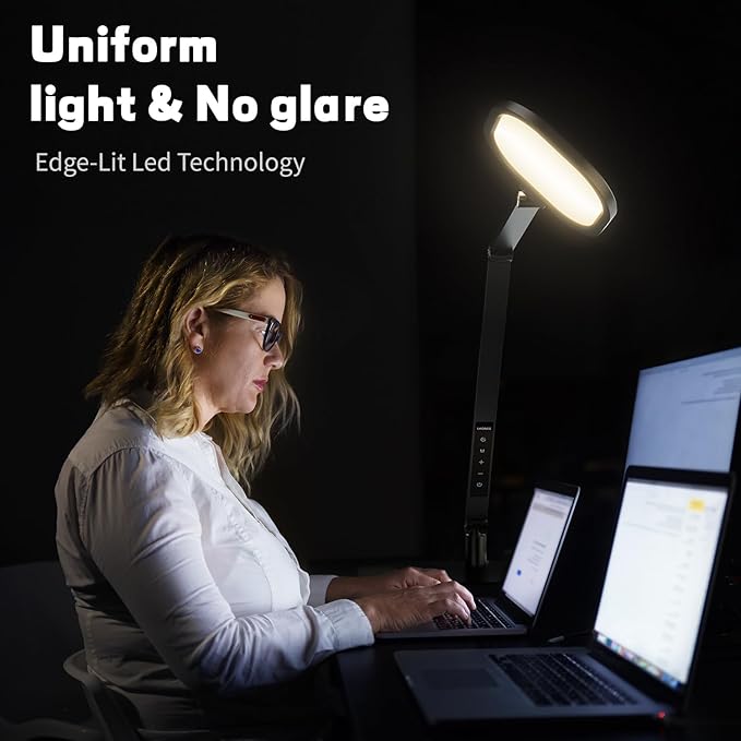 LitONES LED Desk Lamp for Home Office, Eye-Caring Modern Desk Light, 3 Color