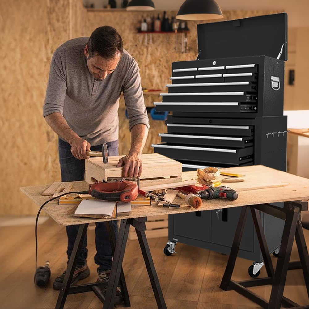 13-drawer rolling tool chest, 2 in 1 detachable on a desk or shelf