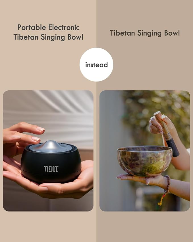 Portable Electronic Tibetan Singing Bowl, 8 Healing Frequencies, Auto/Manual