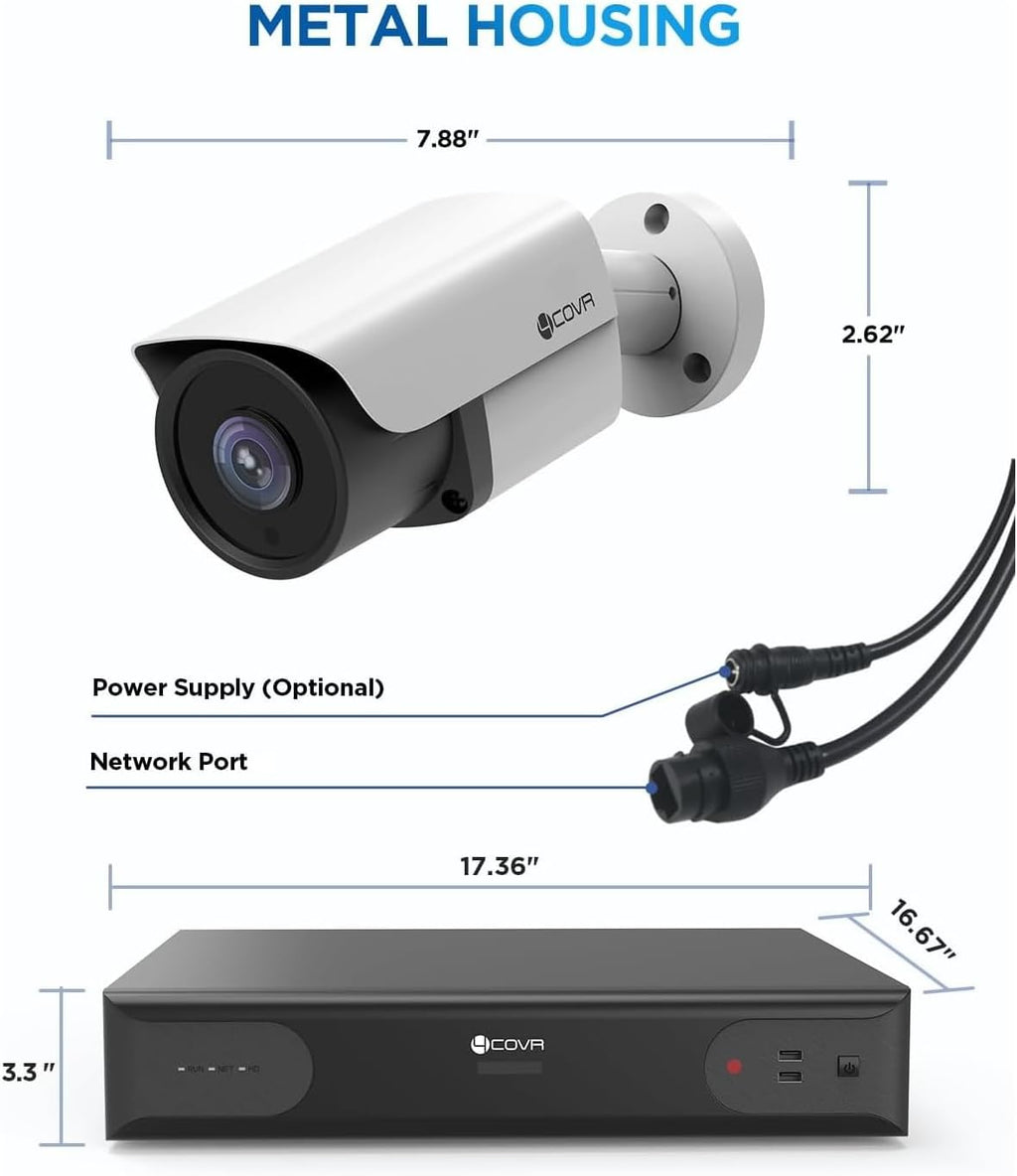 4COVR 64 Channel Security Camera System PoE 4K with 16TB HDD, LY37EX8M6448