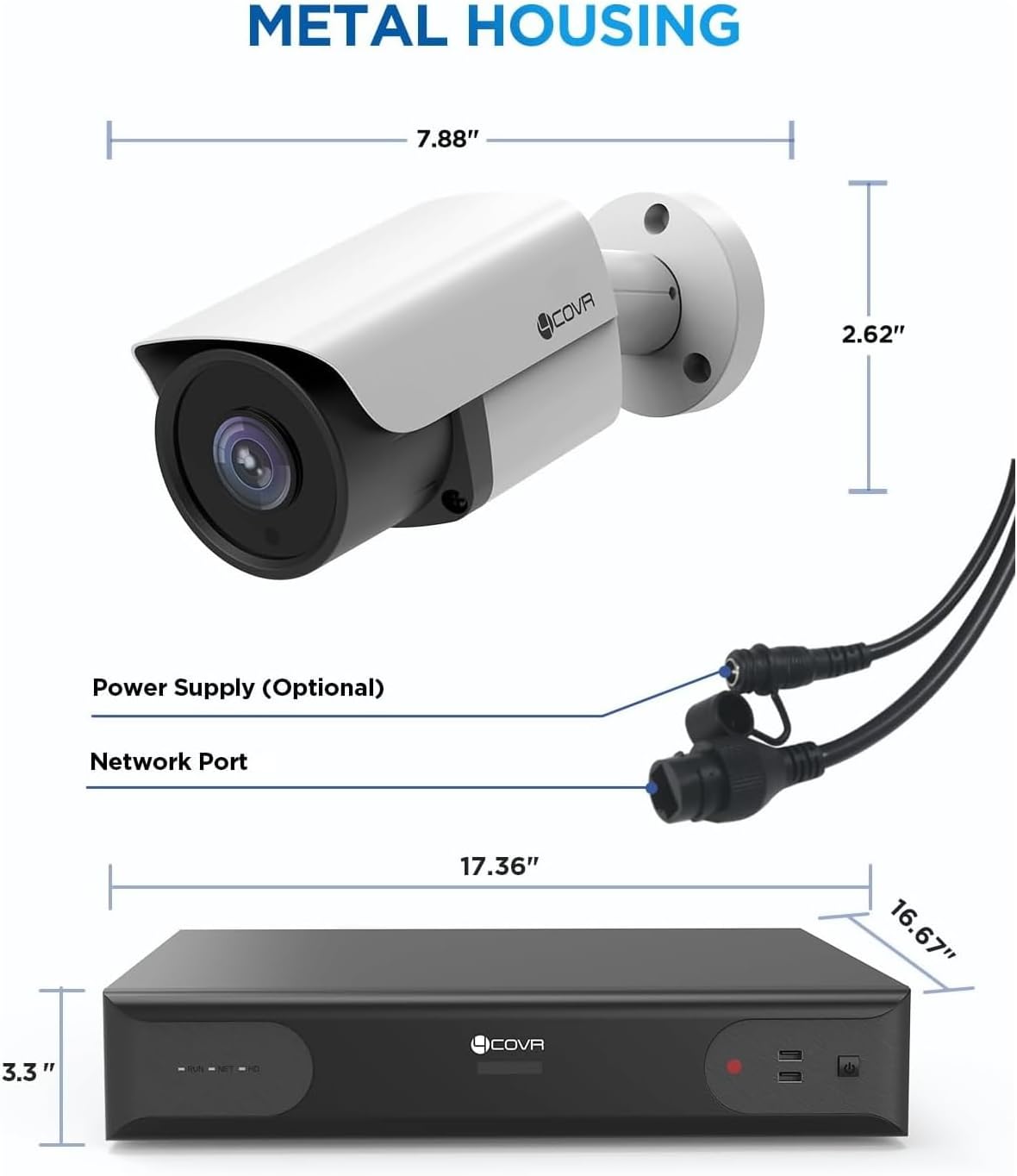 4COVR 64 Channel Security Camera System PoE 4K with 16TB HDD, LY37EX8M6448