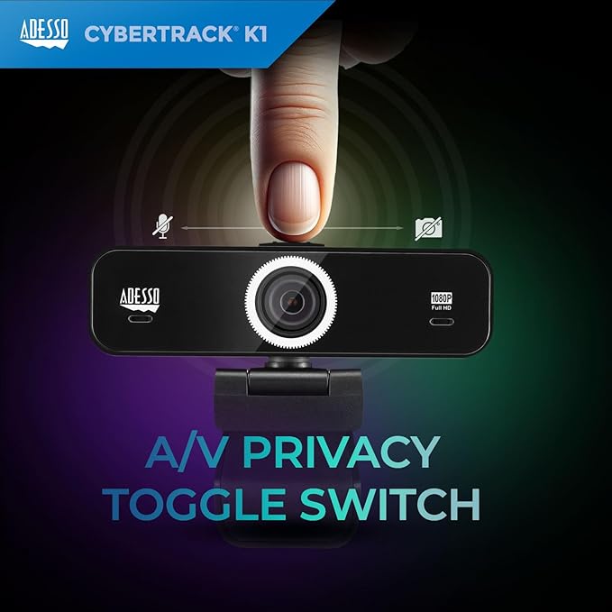 Adesso CyberTrack K1 1080P Full HD Fixed Focus USB Webcam