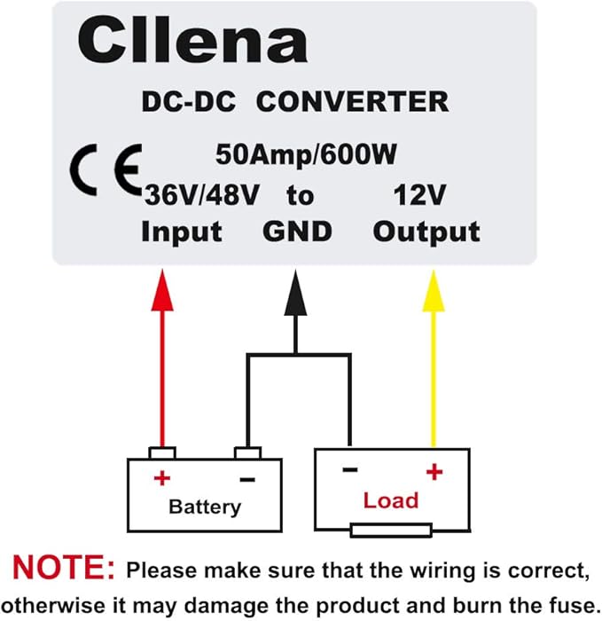 Cllena DC Converter Regulator 36V/48V to 12V 50A 600W Waterproof Voltage