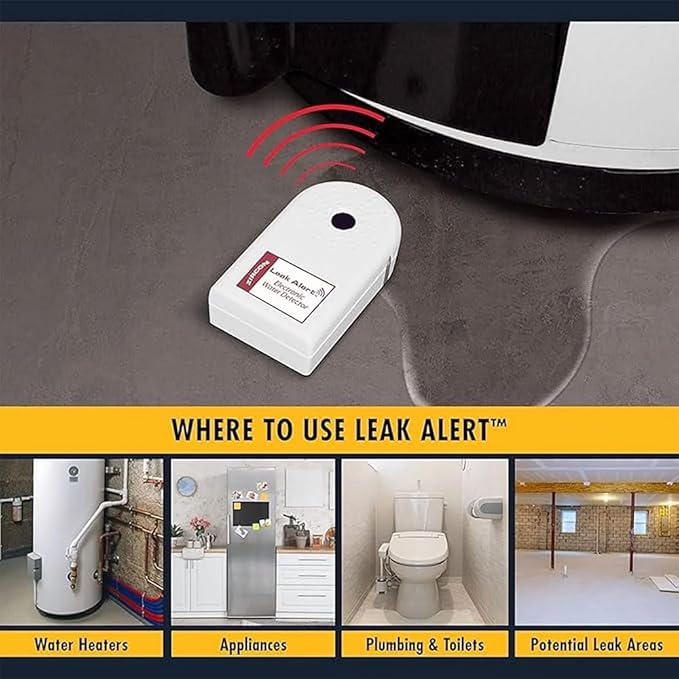 Zircon Leak Alert 3-Pack Water Detector Alarm – 90 dB Battery-Powered Leak &