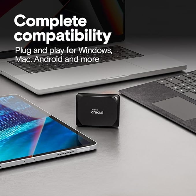 Crucial X10 Pro 2TB Portable SSD, 2000MB/s Write, USB 3.2 USB-C, External Solid