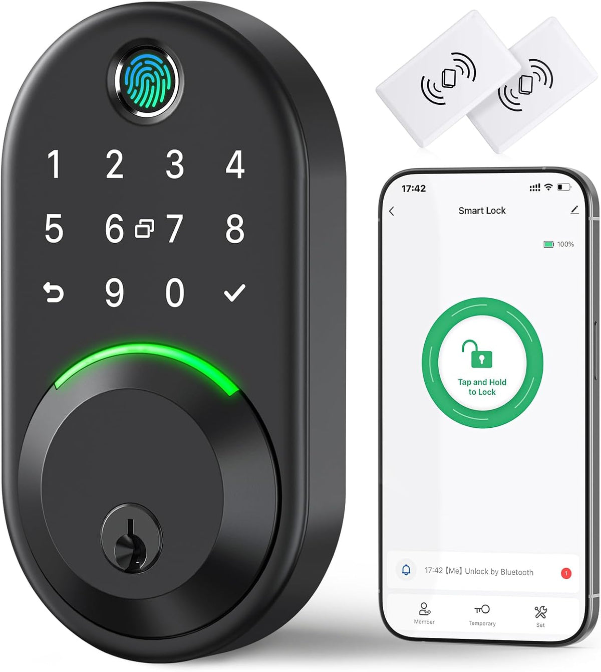 Smart Deadbolt Door Lock with Keypad:Yamiry Fingerprint Keyless Entry Deadbolt