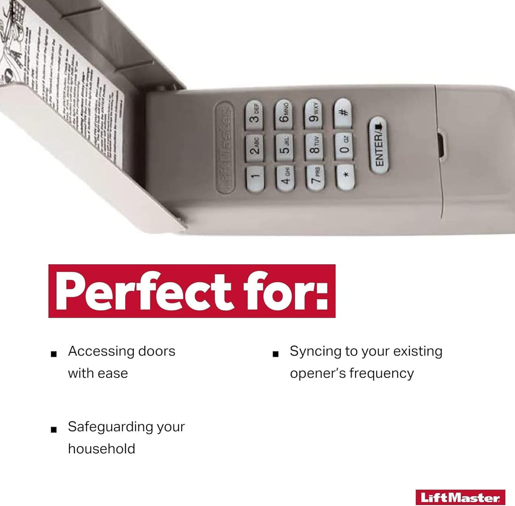 liftmaster 878max security+ garage door keypad wireless and, package contents