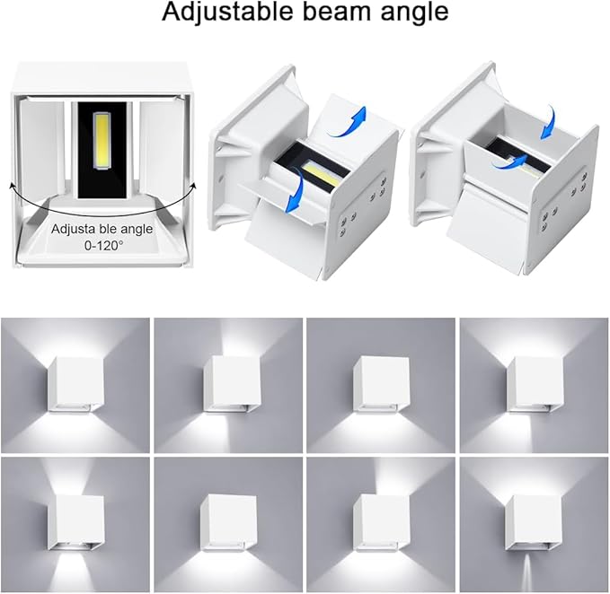 ledmo LED Outdoor Sconses Light Up and Down Wall Lights Adjustable Lighting (2 Pack)