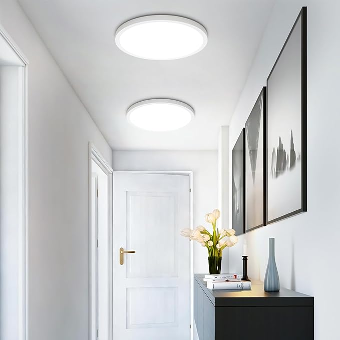 SunRider 4-Pack LED Flush Mount Ceiling Light Fixture, 5000K Daylight White