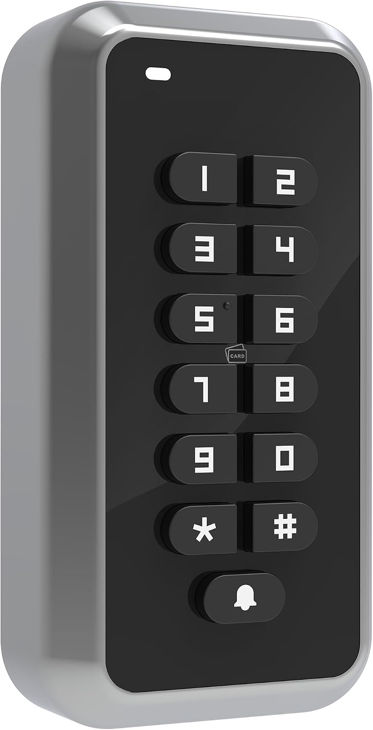 uhppote 125khz rfid door access control keypad card shown in use