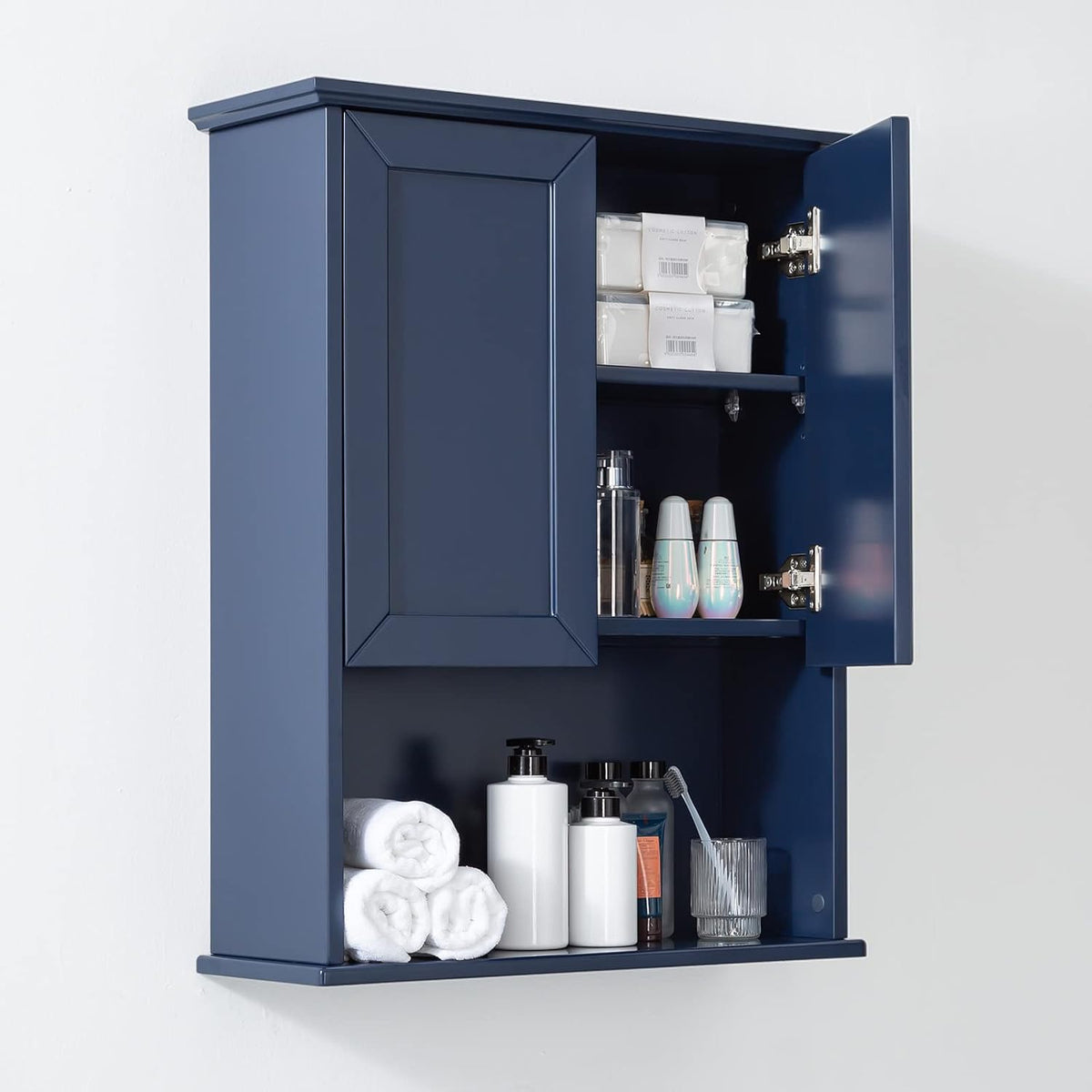 Navy Blue Bathroom Cabinet Wall Mounted