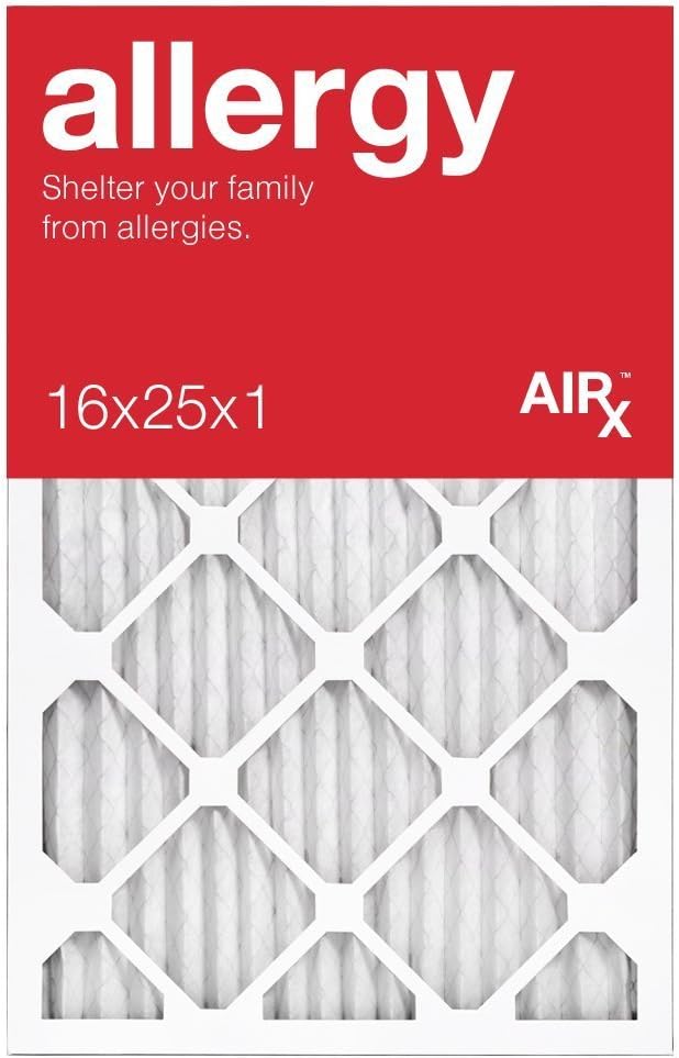16x25x1 Air Filter ALLERGY by AIRx Filters MERV 11 Pleated 16x25x1 Furnace (6-Pack)