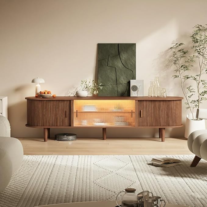 70" Fluted TV Stand with LED Lights