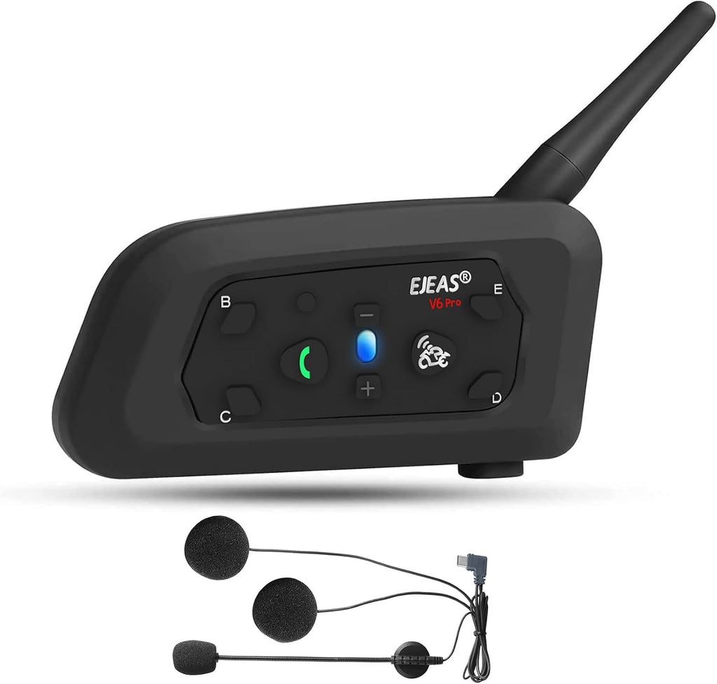 EJEAS V6 Pro Motorcycle Bluetooth Headset, Upgraded 2 Riders Intercom Helmet