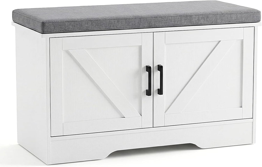 DUMOS 28" Shoe Bench with Storage for Entryway, Shoe Storage Bench