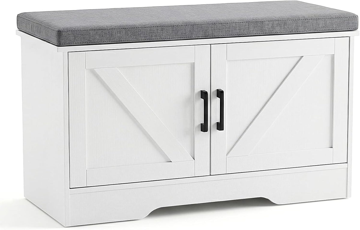 DUMOS 28" Shoe Bench with Storage for Entryway, Shoe Storage Bench