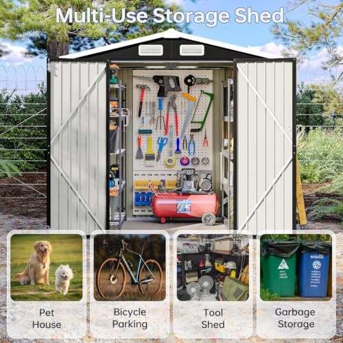 6x4FT Outdoor Storage Shed Black