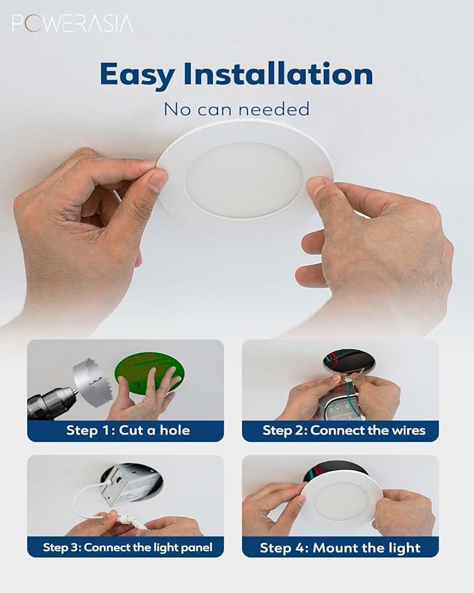 POWERASIA 24 Pack Recessed Lighting 6 Inch