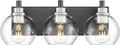METWET Bathroom Light Fixtures, 3-Light Black and Brushed Nickel Bathroom