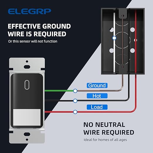 ELEGRP Occupancy Motion Sensor Light Switch, PIR Infrared Motion Activated Wall (6 Pack)