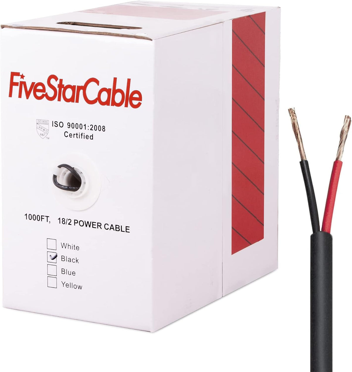 FiveStarCable 18/2 Gauge Low Voltage Cable Wire - 1000 ft