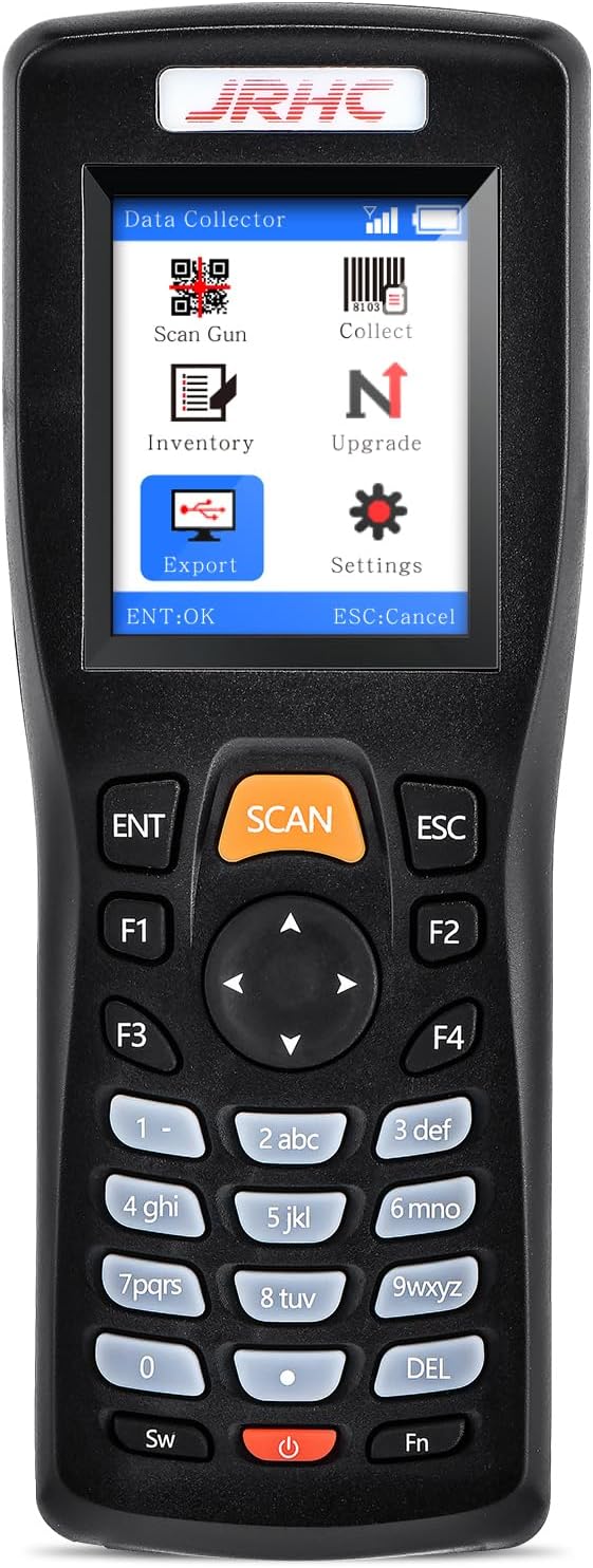 JRHC Wireless Barcode Scanner, Portable Inventory Scanner 1D 2D&PDF417 Data