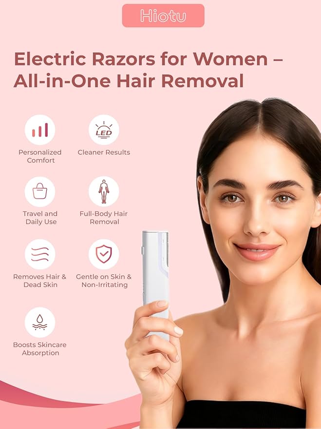 Dermaplane Facial Razor for Women – Electric 3-Speed Sonic Face Hair Removal