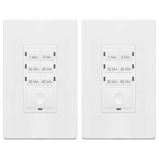 ENERLITES 1-Hour Light Switch Timer, Countdown Wall Timer (2 Pack)
