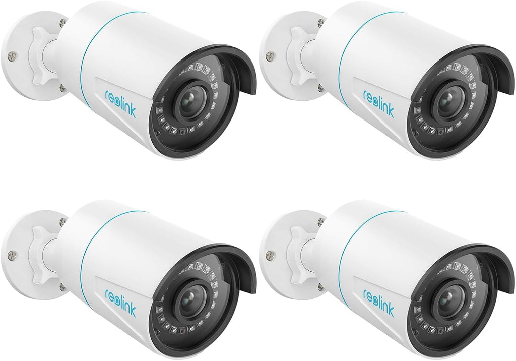 REOLINK PoE Outdoor Home Security Cameras, 5MP Surveillance, Smart Person/Vehicle/Pet Detection, Timelapse, 100ft Night Vision, Work with Smart Home, Up to 256GB SD Card, RLC-510A (Pack of 4)