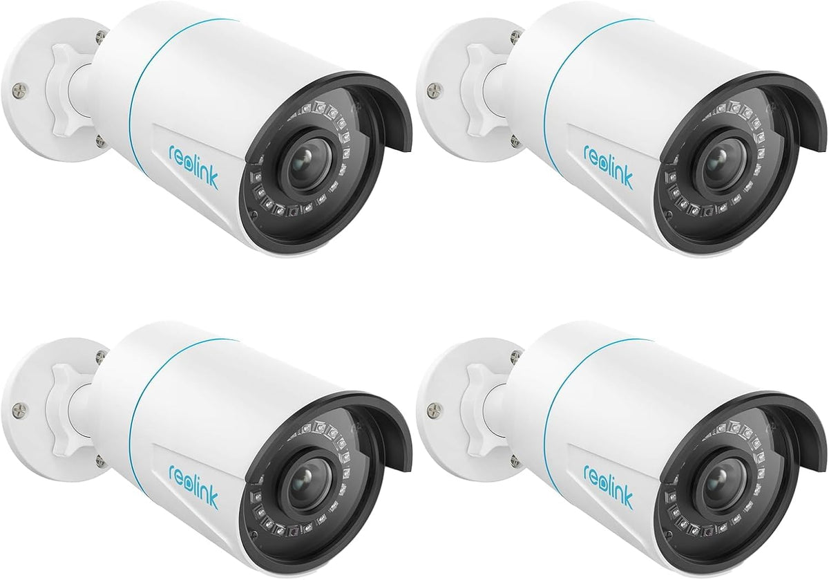 REOLINK PoE Outdoor Home Security Cameras, 5MP Surveillance, Smart Person/Vehicle/Pet Detection, Timelapse, 100ft Night Vision, Work with Smart Home, Up to 256GB SD Card, RLC-510A (Pack of 4)