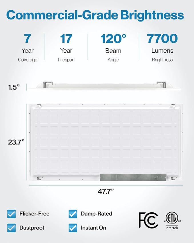 Sunco 2x4 LED Flat Panel Light Drop Ceiling Office Fixture, 7700 LM, Selectable (2 Pack)