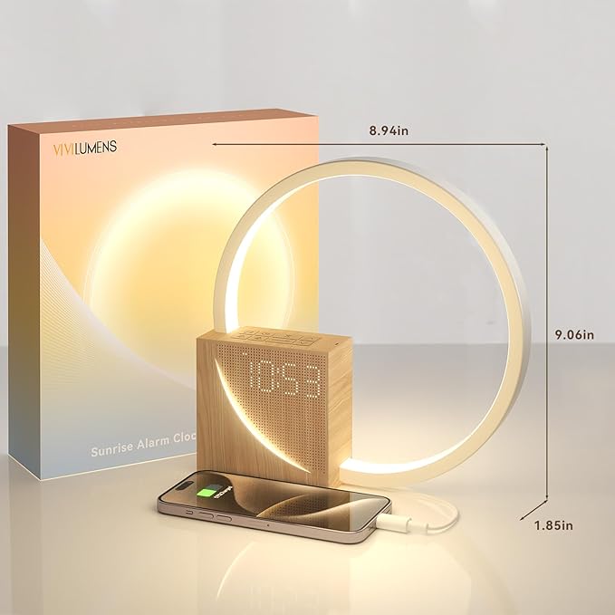 Vivilumens Sunrise Alarm Clock for Heavy Sleepers Adults, Wake-up Light