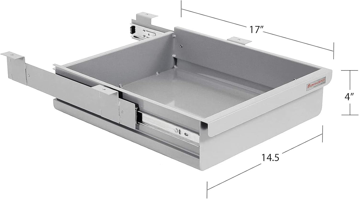 heavy 16 ga cold rolled steel drawer kit shown in use