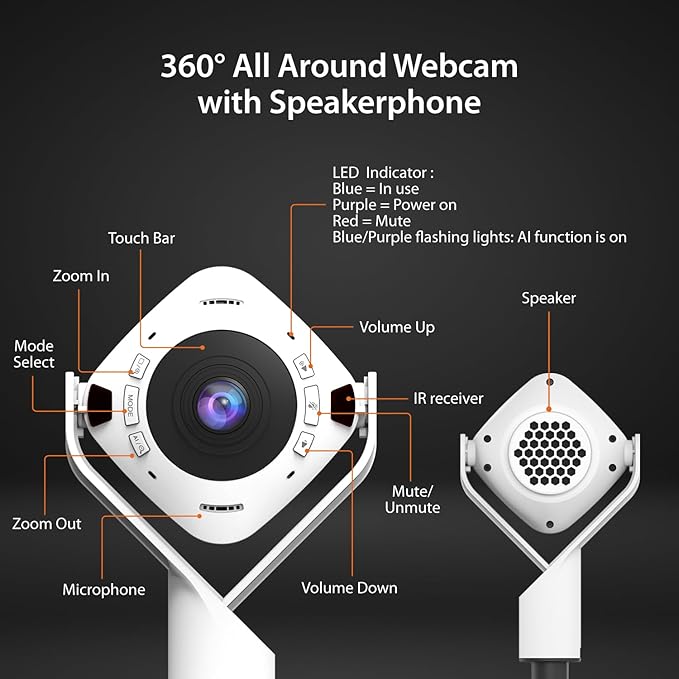 j5create 360 All Around AI-Powered Conference Room Camera