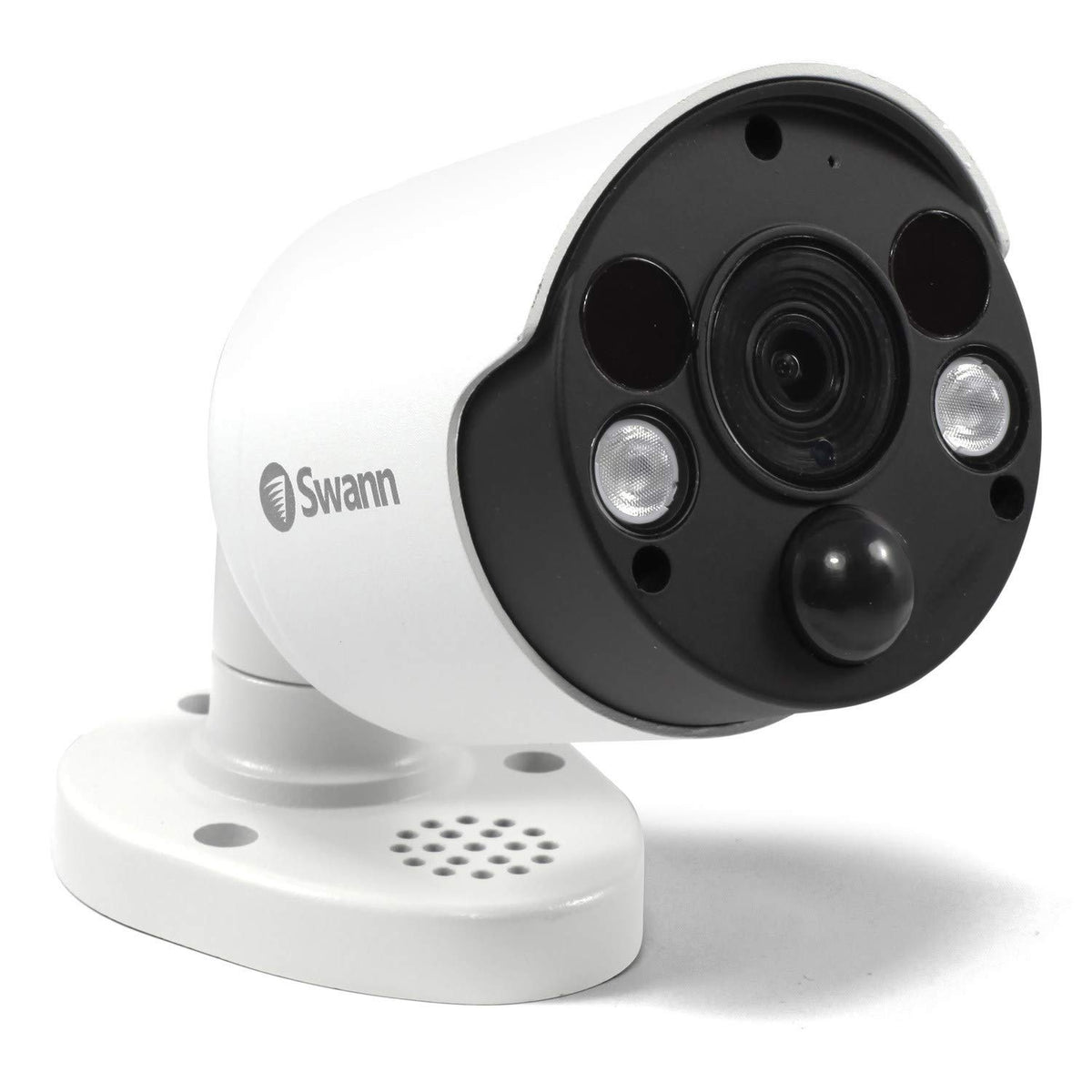 swann 5mp thermal sensing spotlight bullet security camera shown in use