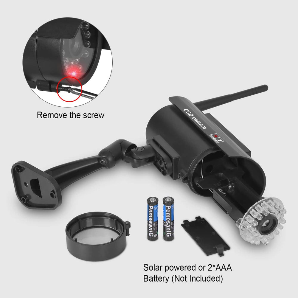 BNT Solar Powered Fake Security Camera, Bullet Dummy Security Camera Simulate...