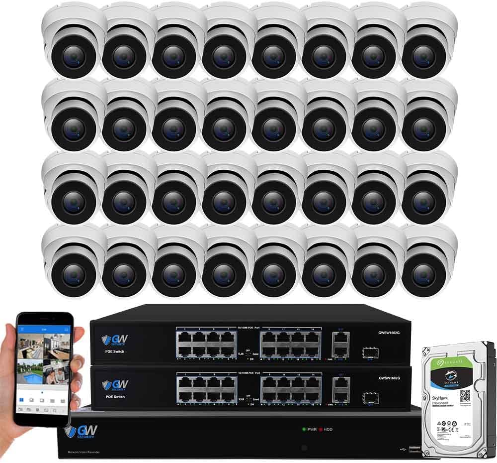 GW Security 32 Channel Security Camera System, 6K NVR & 8MP AI PoE Cameras
