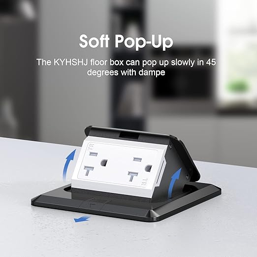 KYHSHJ Pop Up Floor Electrical Outlet Box Kit，20 Amp Stainless Steel TR