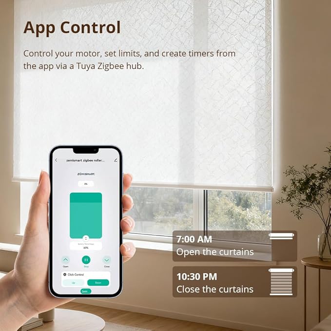 Blindsmart Rechargeable Tuya Zigbee Roller Blinds Motor
