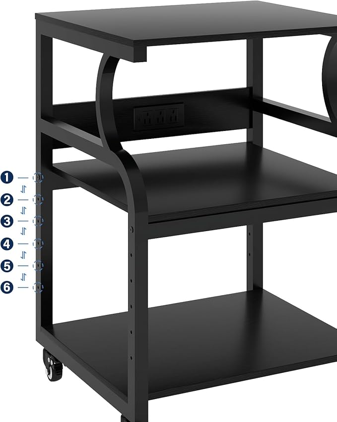 Natwind Large Printer Stand, 3 Tier Rolling Printer Cart