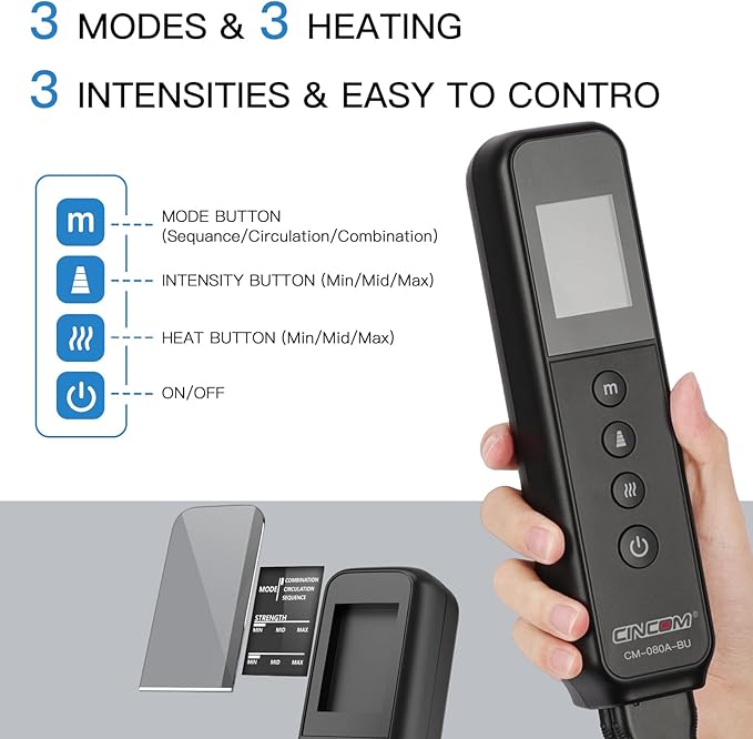 CINCOM Leg Massager with Heat and Compression, Air Compression Leg Massager